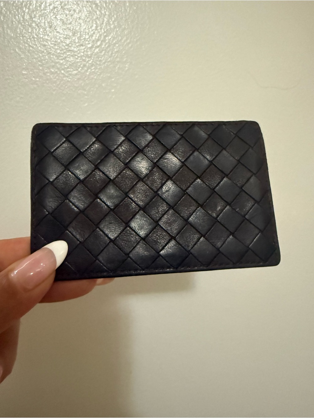 AUTHENTIC Bottega Veneta DARK BROWN Intrecciato Leather Card Case